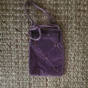 Express Lavender Quilted/sequined Velvet Dressy Magnet Closure Handbag Feminine